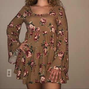 Long sleeve floral shirt/dress